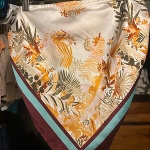 Wild Fable Orange and White Patterned Scarf Crop Top.